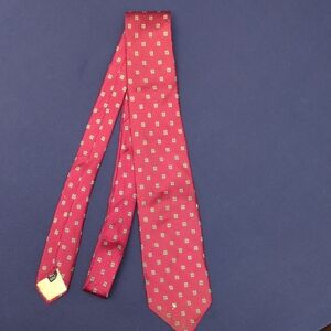 Vintage Christian Dior 100% Silk Burgundy Geometric Tie